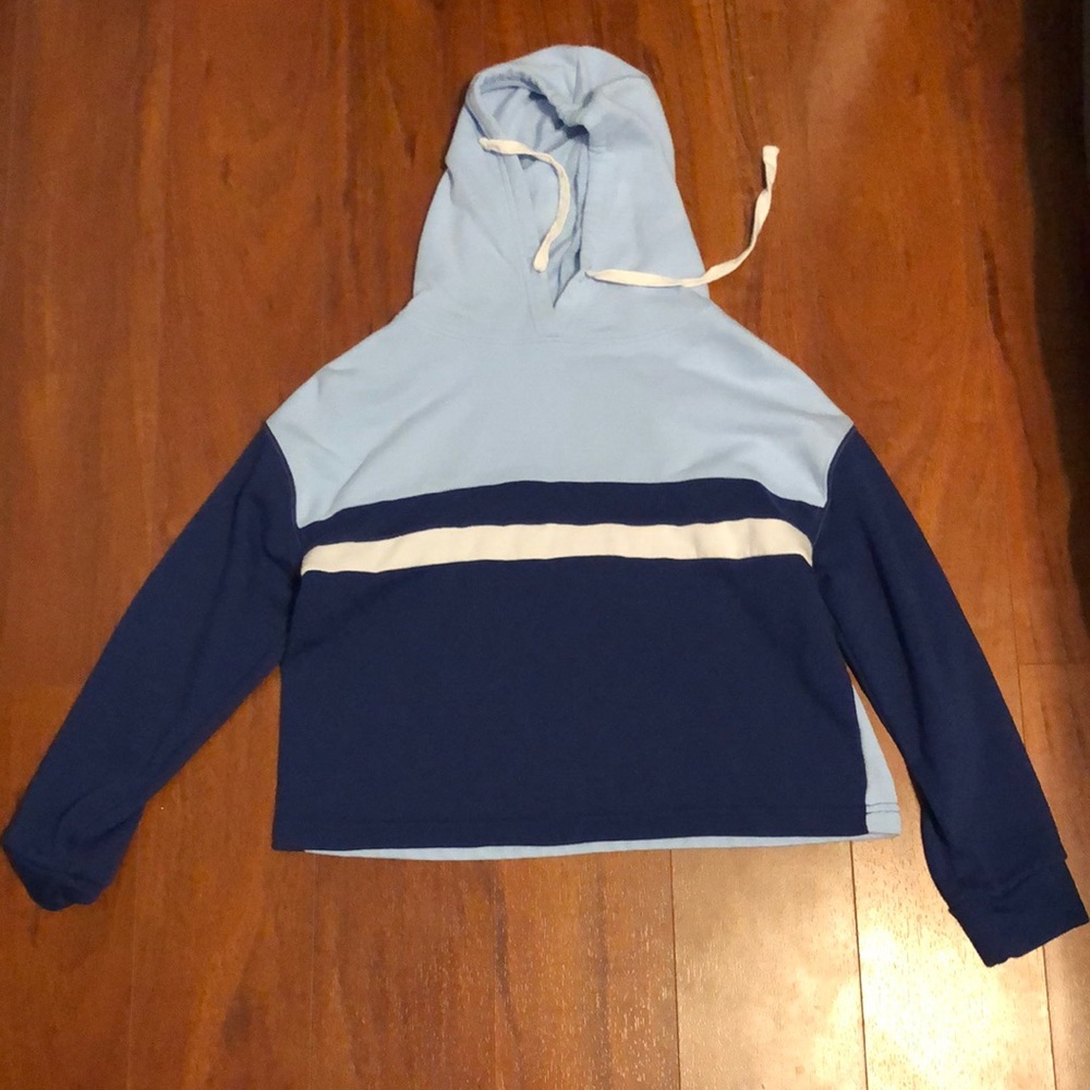 Flirtitude cropped blue hoodie